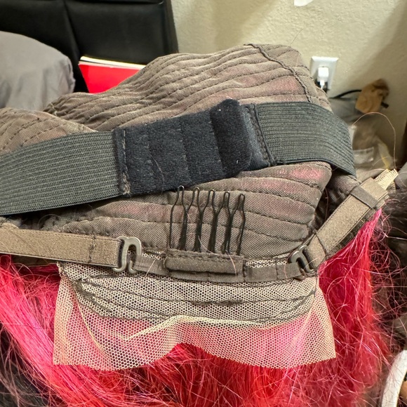 Human Hair Wig Dark Brown/Pink - Picture 10 of 14